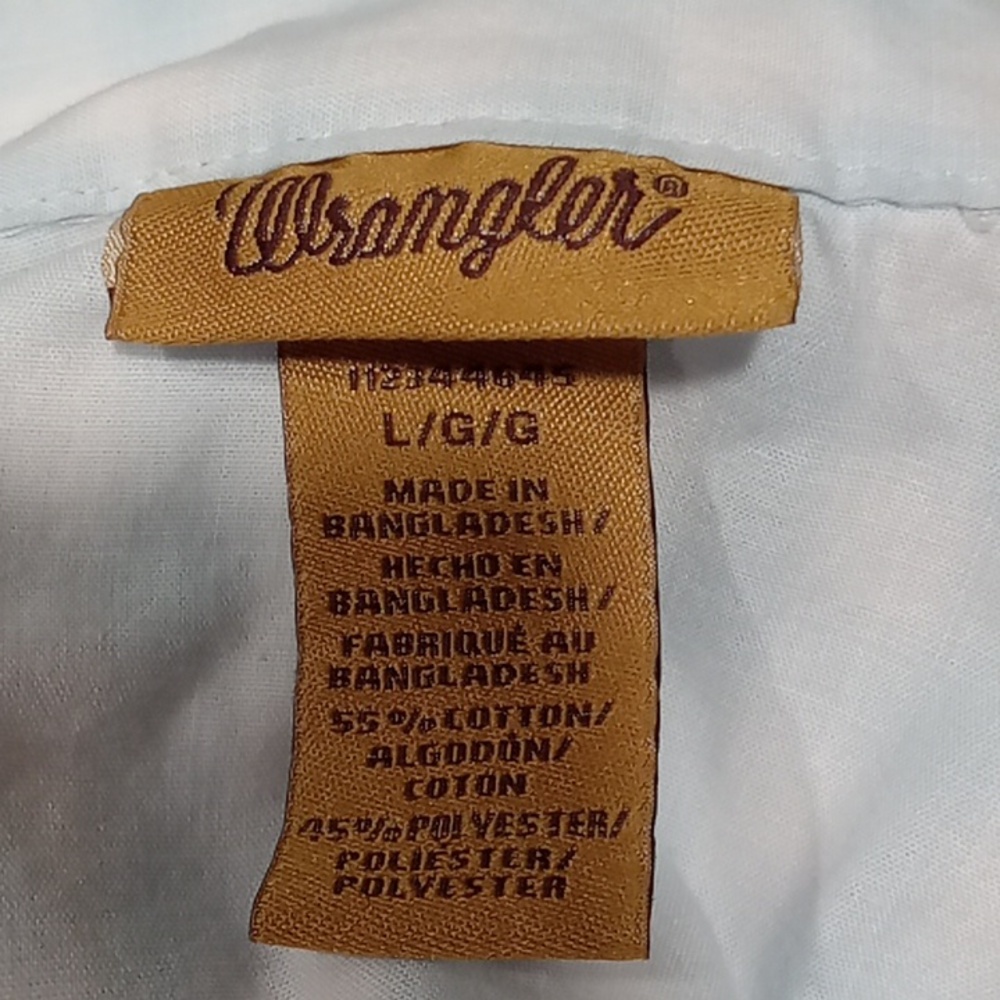 Wrangler Women's Blue And White Checkered Short Sleeve Shirt - Picture 4 of 5